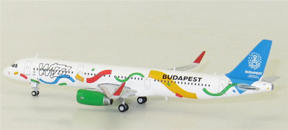 JC Wings Wizz Air Hungary BUDAPEST 2024 AirBus A321/w HA-LXJ 1:400 plane model