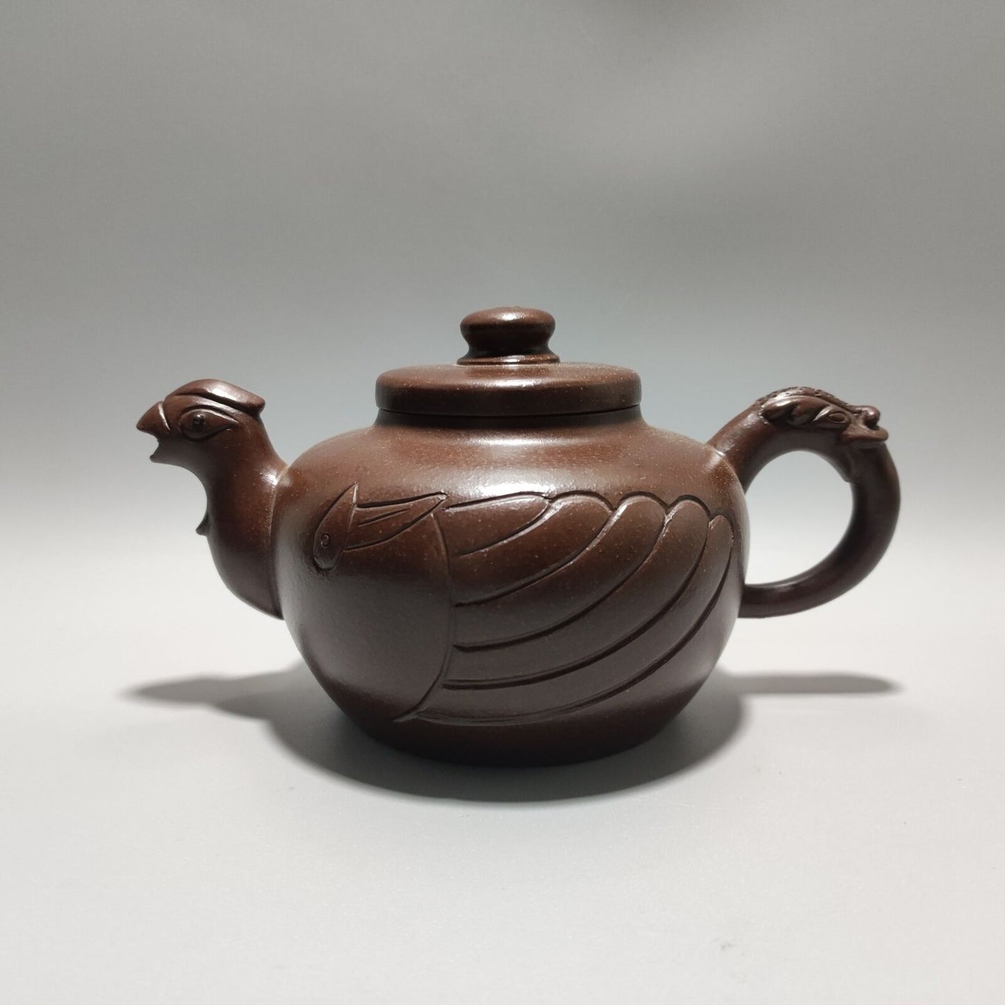 Vintage Chinese Yixing Purple Clay Teapot Zisha Ceremony Carving Collectible Art