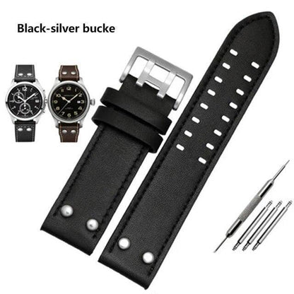 Genuine Leather Watches Straps For Hamilton Khaki Aviation H77755533 H77616533