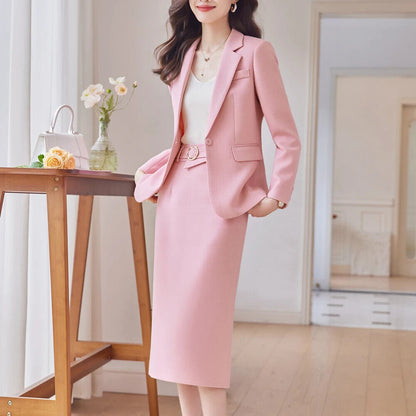 Outfits Women, Blazer Skirts Suit Office Uniform Jacket Skirts 2-Piece Set