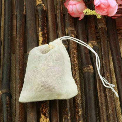 100 PCS 2"x3" Mini Cotton Muslin Drawstring Reusable Bags Bath Soap Herbs Tea