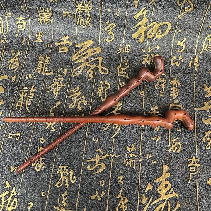 Lightning Ziziphus Wood Seven Star Hairpin Taoist Bun Pin Wood Hair Accessory1pc