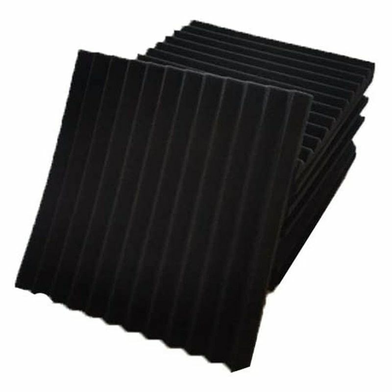 Wall Panel 50Pcs 12 Slot Fire-Retardant Soundproof Cotton Sound-Absorbing Black