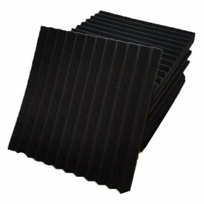Wall Panel 50Pcs 12 Slot Fire-Retardant Soundproof Cotton Sound-Absorbing Black