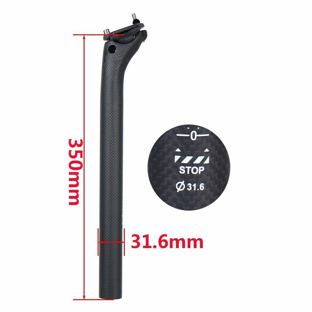 Carbon Fiber Seat Post MTB/Road Bike Seatpost 27.2/30.9/31.6mm Offset 20mm Light