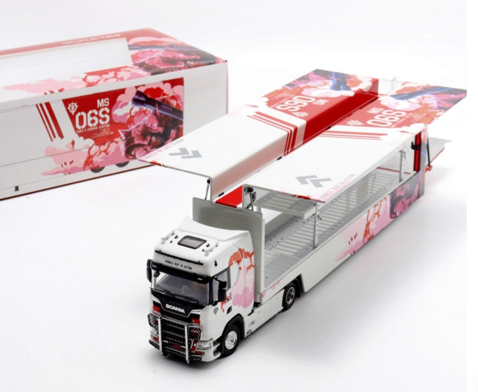 1:64 26CM KENGFAI Scania Transport Vehicles Maxwell 2 Deck Truck Diecast Model