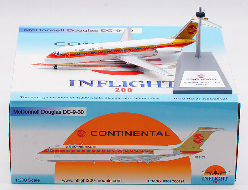 1:200 InFlight Continental McDonnell Douglas DC-9-32 Airplane Diecast Model
