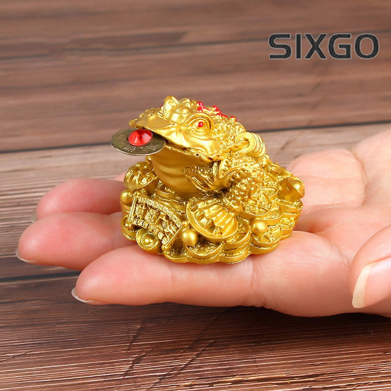 1PC Luck Golden Toad Ornament Three Legged Toad Gift Decoration