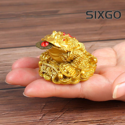 1PC Luck Golden Toad Ornament Three Legged Toad Gift Decoration