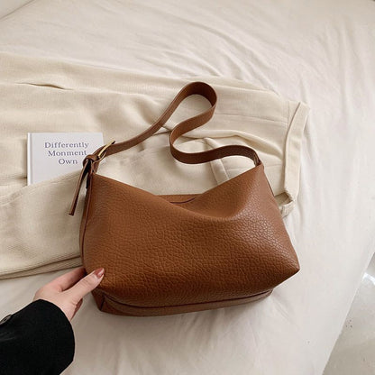 Silver Soft Hobo Bags Fashion Leather Handbags Purse Crossbody Bag 35*31*21*14CM