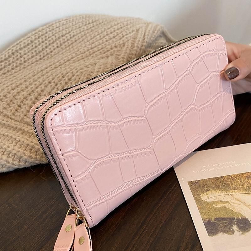 Luxury Wallet Large Stone Pattern Coin Purse Trendy Synthetic Leather Money Bags