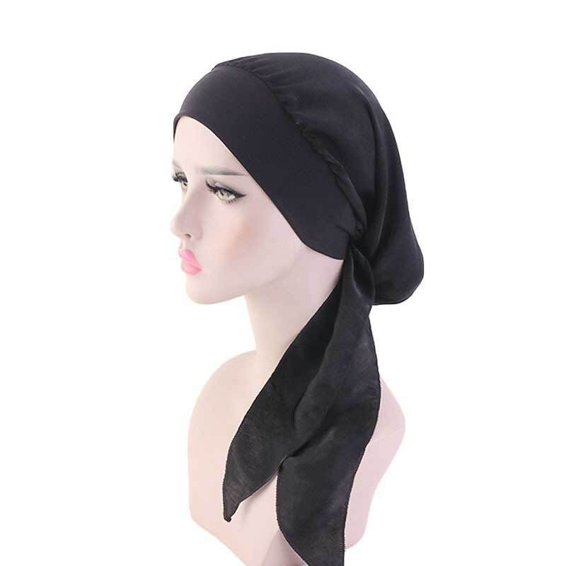 Womens Muslim Hijab Cancer Chemo Hat Turban Hair Loss Head Wrap Scarf Bandana*US