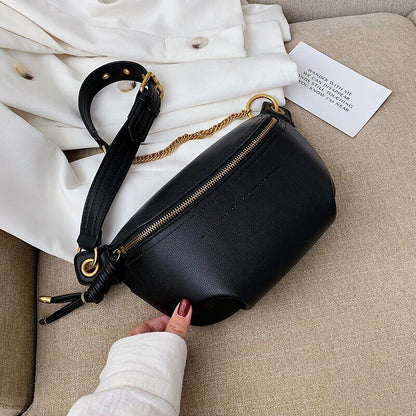 Women Packs Leather Belt Bags Shoulder Wild Chest Crossbody Bag Pouch