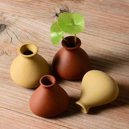 1Pc Exquisite Purple Clay Tea Pet Small Vase Decoration Mini Floral Ware