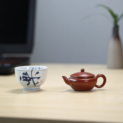 True Yixing Zisha Zhu Clay Tea Pot Porcelain Tea Cup Chinese Kungfu Pot Marked