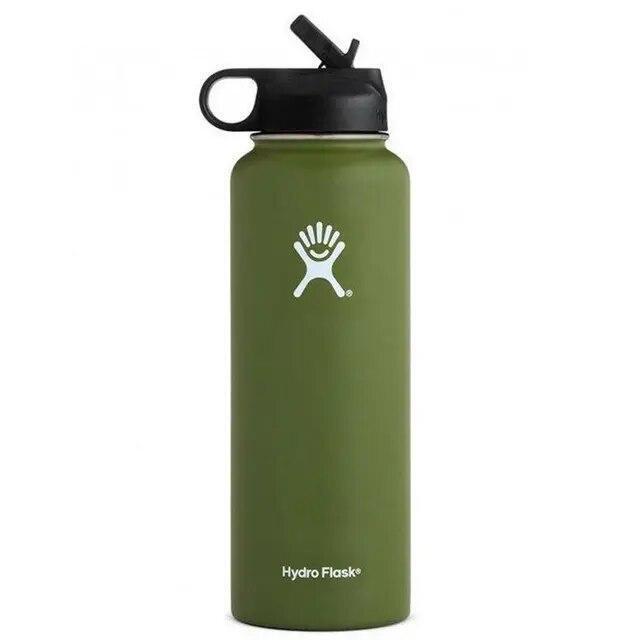 Hydro Flask Water Bottle Stainless Steel Insulated Wide Mouth Lid Straw Drink A+