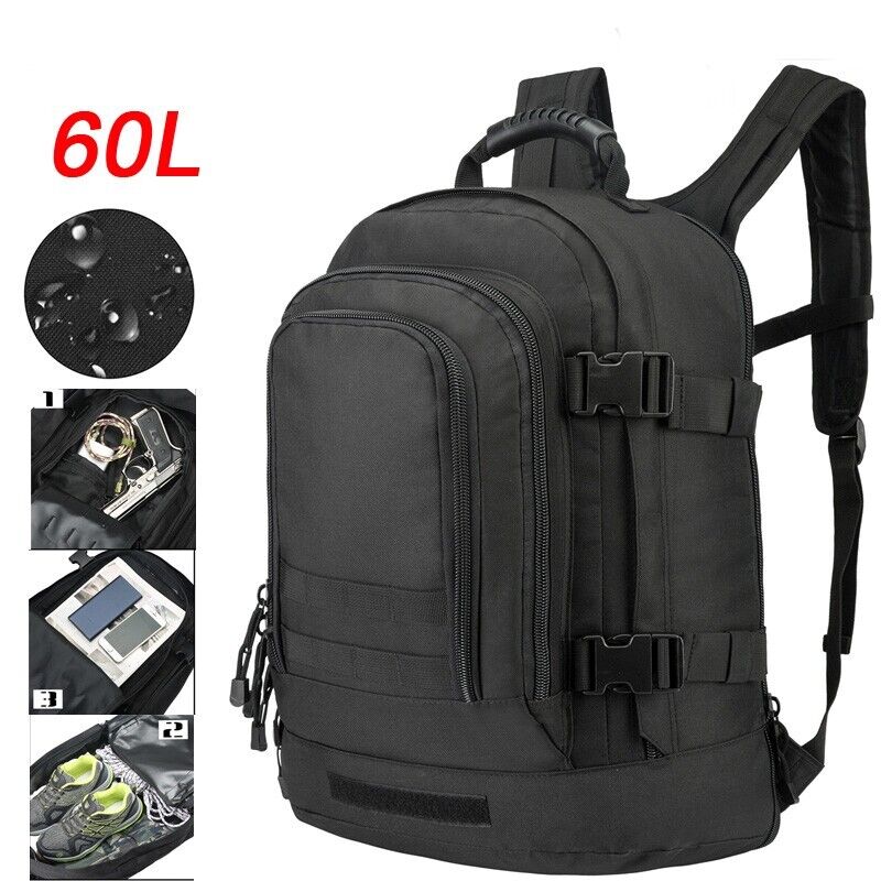 Military Tactical Backpack Rucksack Expandable Outdoor Travel Bag Camping Hiking