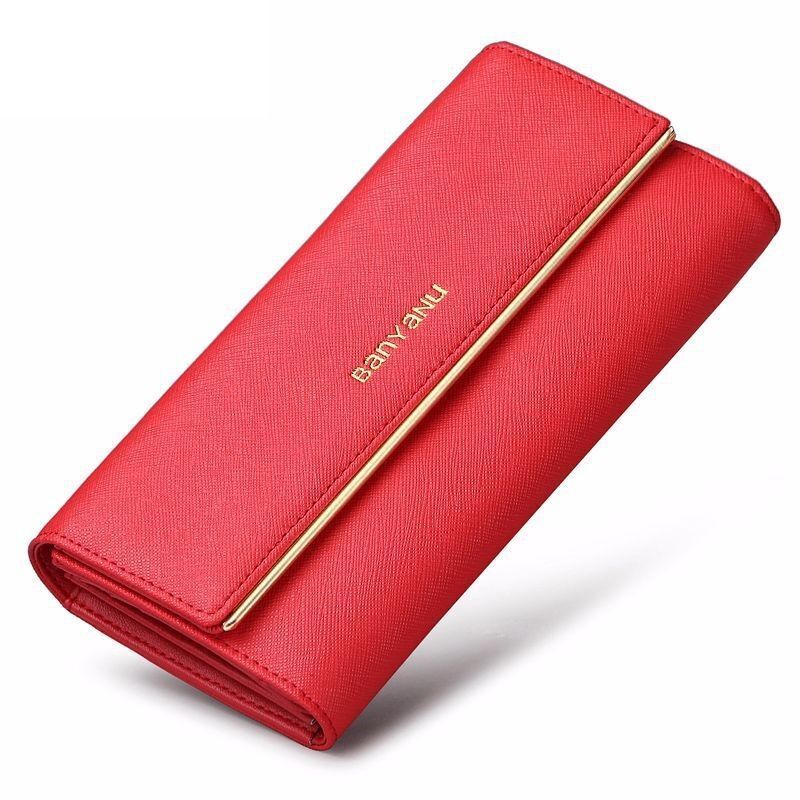 Woman Wallet Fashion Purse Black Gold Clutch Bag Red Purple Wallets 3.5*19*10 CM