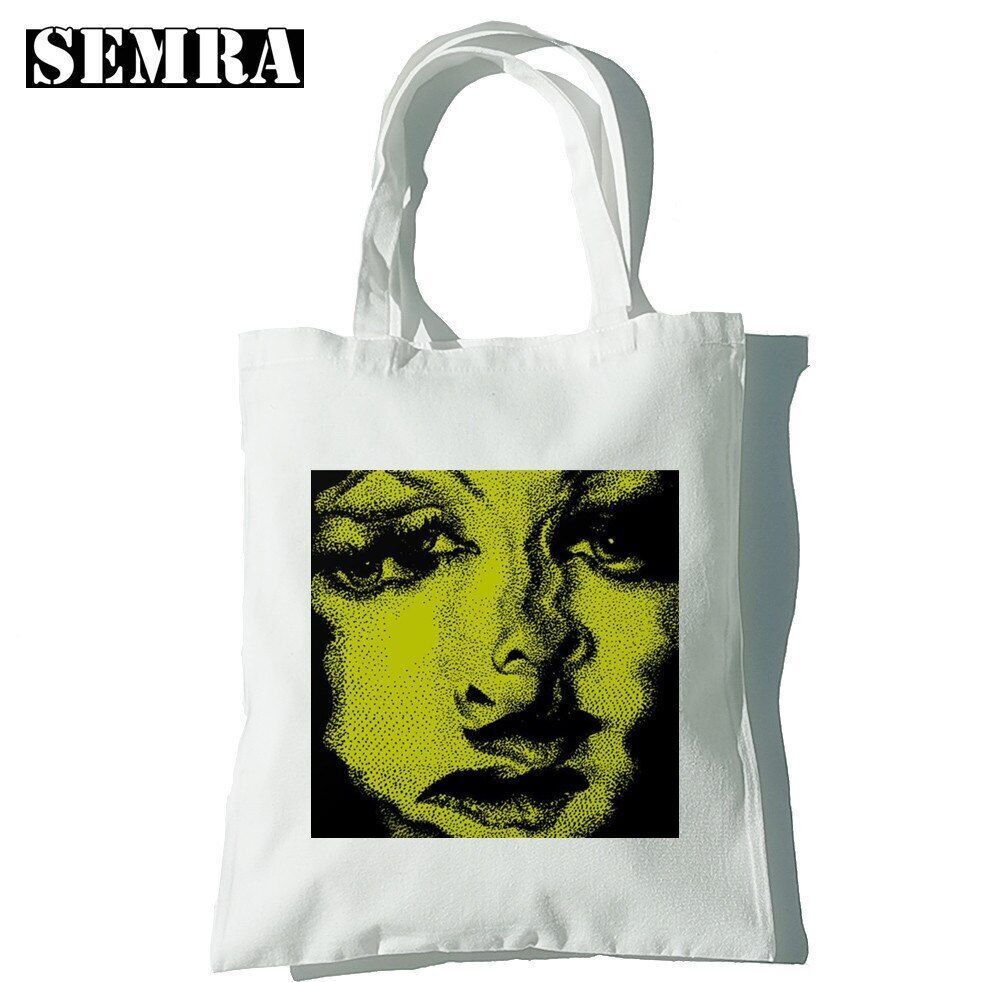 Punk Vintage Large Cartoon Canvas Bag Gothic Shopper Bag Shoulder Bag Pocket 1PC