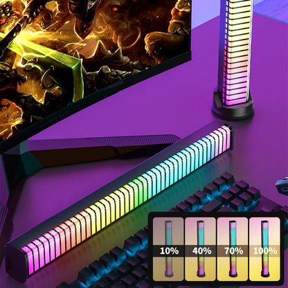 RGB App Voice Control Light Bar Wireless Sound Activated Rhythm Lamp 64LED Light