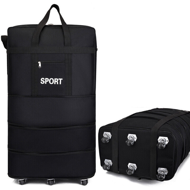 Large Capacity Foldable Luggage Trolley Bags Oxford Expendable Wheel Travel Bags