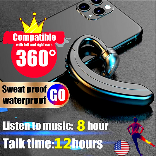 Wireless Bluetooth 5.0 Earpiece Headset Driving Trucker Earbuds Noise Cancelling