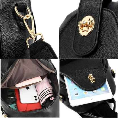 Women Backpacks Luxury Solid Colors Soft Genuine Leather Traveling Shoulder Bags