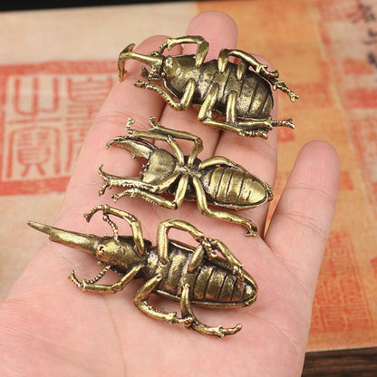 Brass Unicorn Fairy Tea Pet Simulation Retro Beetle Beetle Decoration Ornament