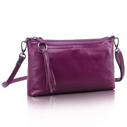 Cow Genuine Leather Messenger Bag Shoulder Purse Shoulder Bag Satchels Blue Red