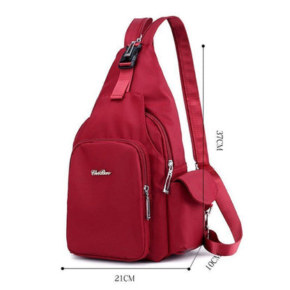 Small Backpack Retro Floral Shoulder Bag Waterproof Nylon Crossbody 21*10*37 CM