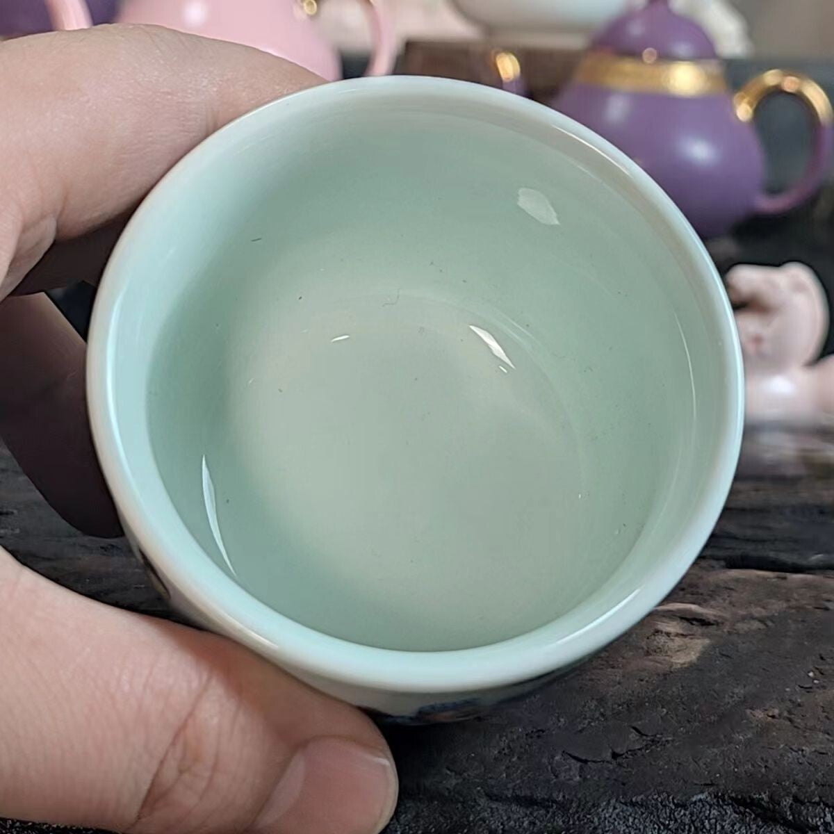 Chinese Jingdezhen Porcelain Enamel Color Tea Cup：八仙过海