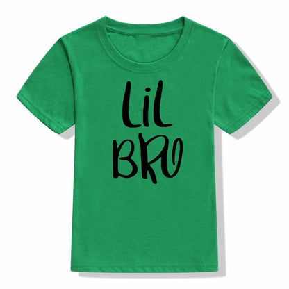 T-Shirt Big Brother Little Sibling Short Sleeve Tees Clothes Kids Baby Boys Tops