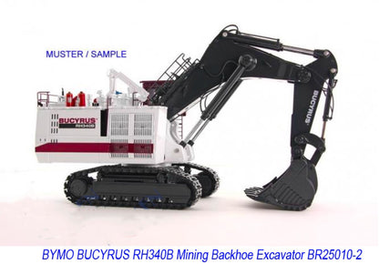 1:50 BYMO BUCYRUS RH340B Mining Backhoe Excavator Equipment Diecast Model