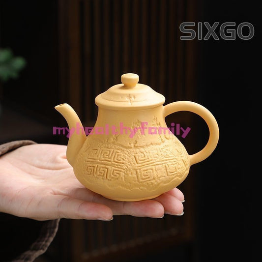 Purple Clay Kettle Tea Set Household Teapot Single Pot Tea Maker Handmade Relief