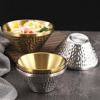 Bowls Stainless Steel Thicken Salad Ramen Noodles Double Layers Table Dinnerware