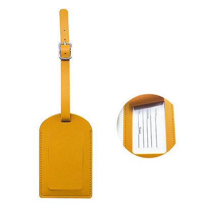 Travel Leather PU Luggage Tags Suitcase ID Card Name Label Baggage Address Tag