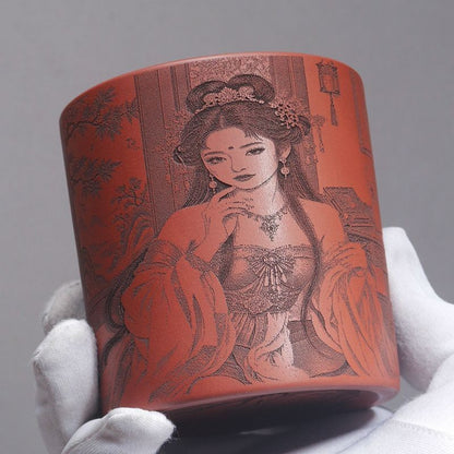 Ziyuntang Yixing Purple Clay Cup Red Clay Carved Beauty Teacup 220ml