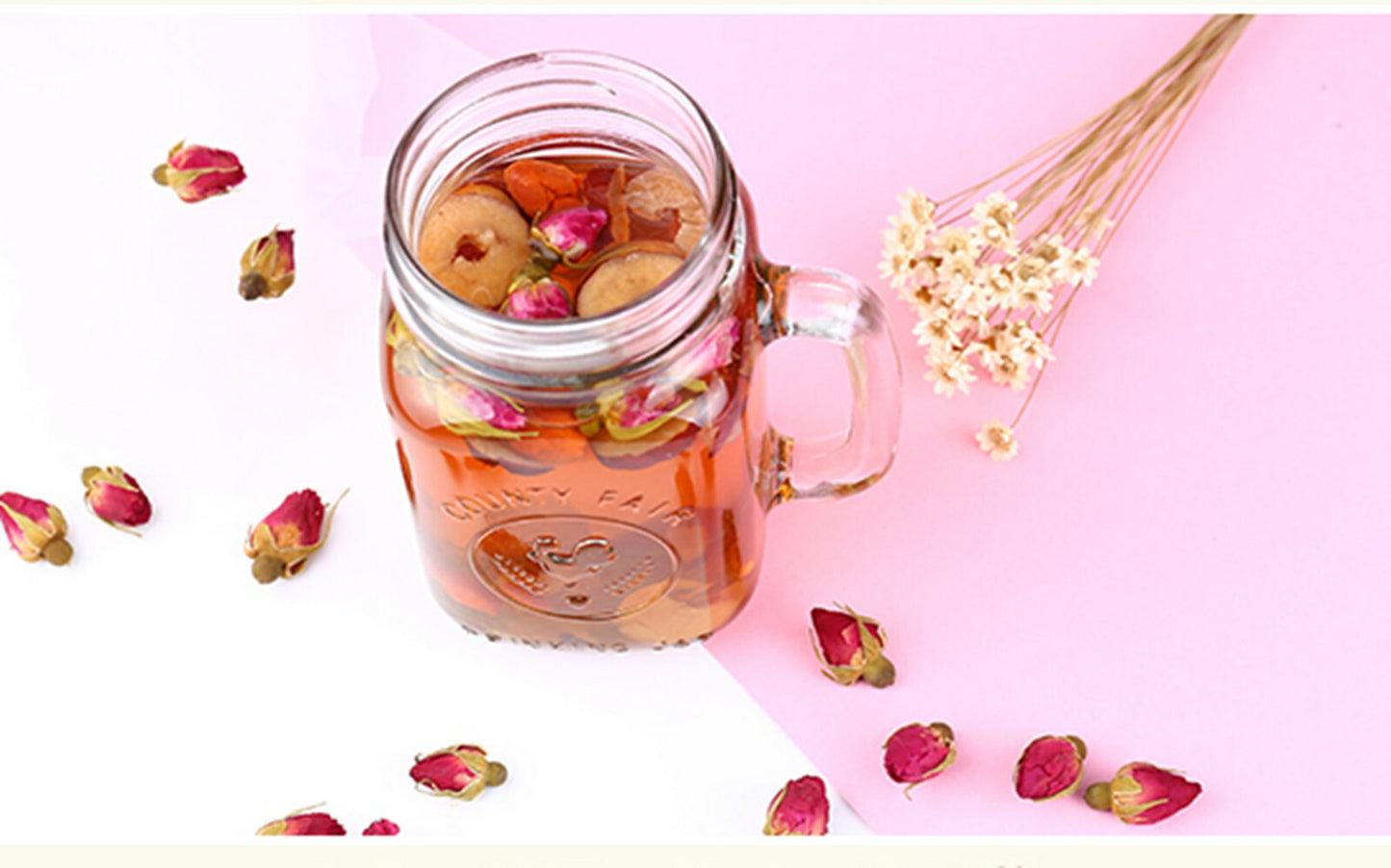 Chinese Flower Red Rose Bud Tea,Aroma Dry flowers, Floral Herbal Blooming Tea