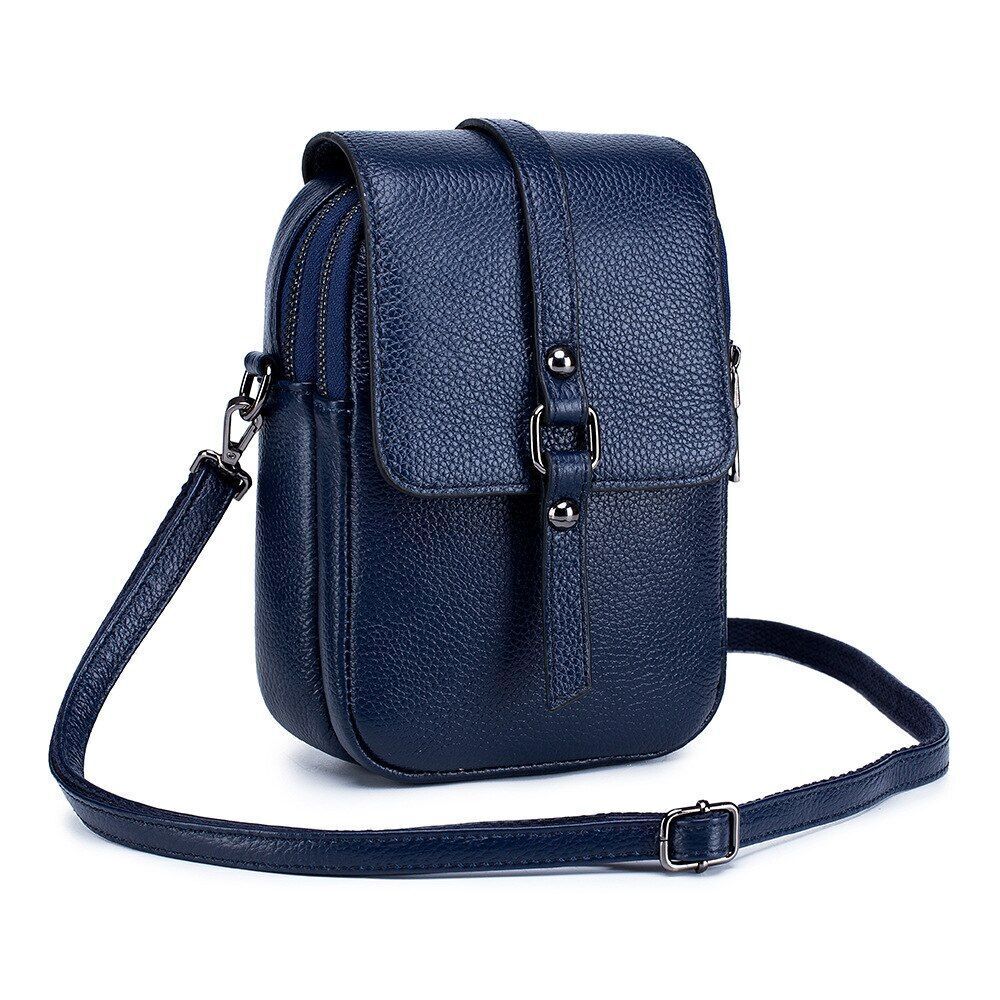 Women Shoulder Bag Genuine Leather Small Handbag Crossbody Purse Bucket Shape