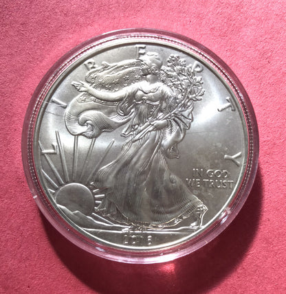 2016 American Silver Eagle ASE Coin 1oz Fine Silver BU GEM Money $1 Dollar美国鹰洋银币