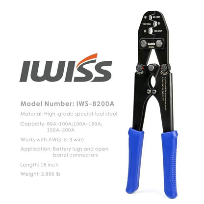 IWISS Crimping Plier Tools U Type Terminal Crimping Plier for Crimp 80A to 200A