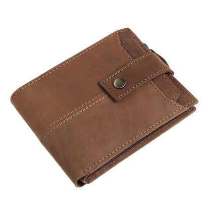 Brown Handmade Leather Wallet for Men RFID Blocking Purse Easy Open & Close Gift
