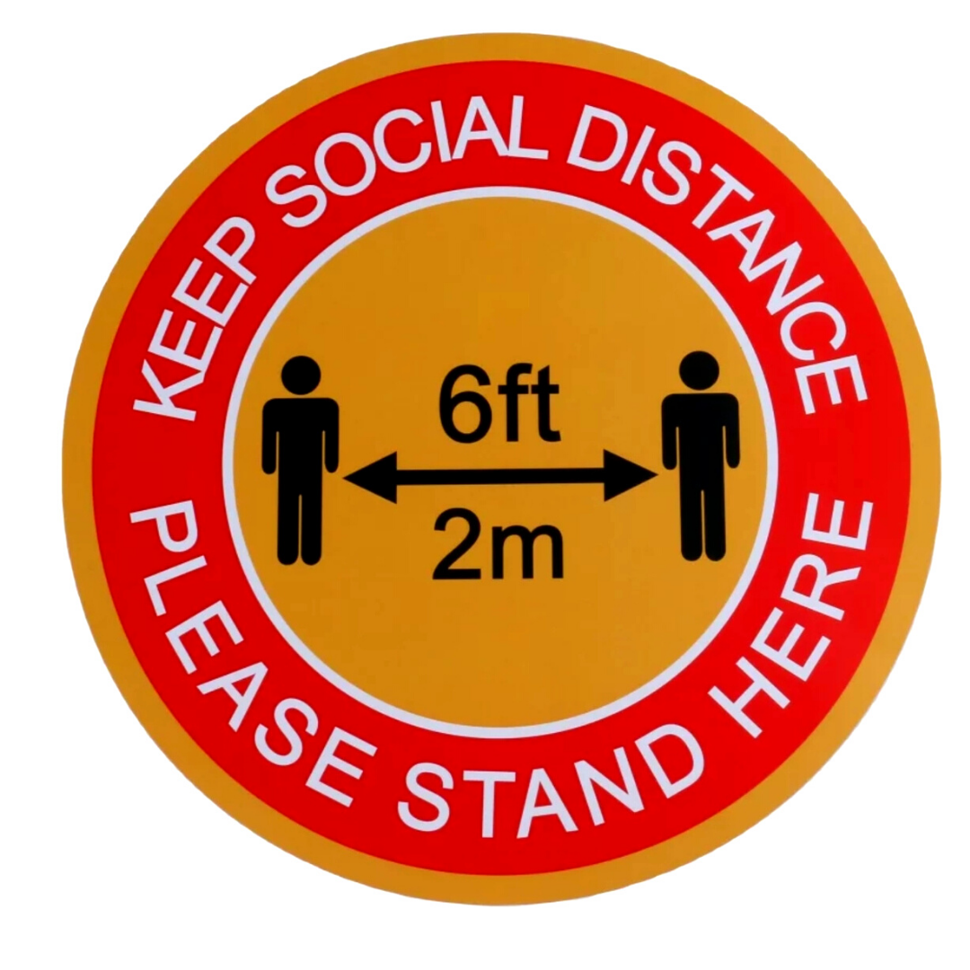 Calcomanía de vinilo para mantener la distancia social Sticker Impermeables