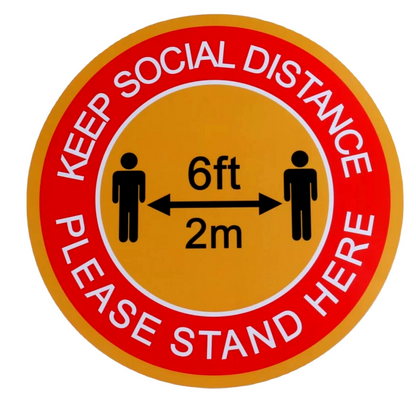 Calcomanía de vinilo para mantener la distancia social Sticker Impermeables