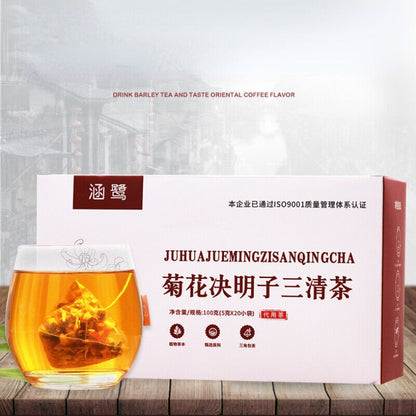 Premium Chrysanthemum Cassia Seed Sanqing Herbal Tea New Herbs Teabag 5g*20 Bags