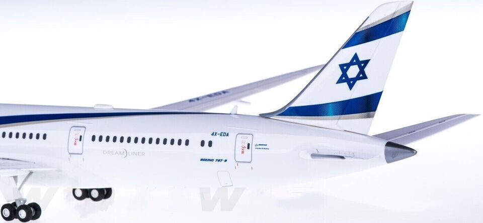 1:200 32CM Herpa El Al BOEING 787-9 Passenger Airplane ABS Plastic Plane Model