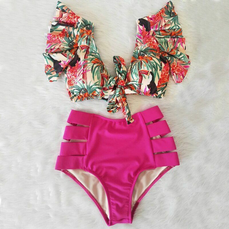 Women Swimsuit Swimwear High Waist Bikini Sexy Push Up Plus Size Bathing Suits