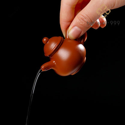 mini tea pot yixing zisha purple clay red stoneware xishi pot table decoration