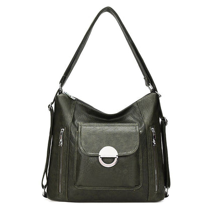 Genuine Leather Handbag Multifunction Shoulder Bag Travel Backpack Crossbody 1PC