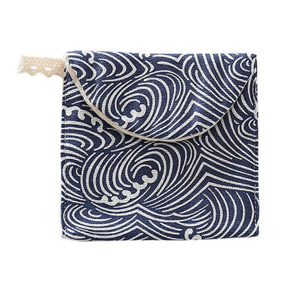 Storage Bag Napkin Pouch Cosmetic Bags Organizer Makeup Purse Nylon Black Travel